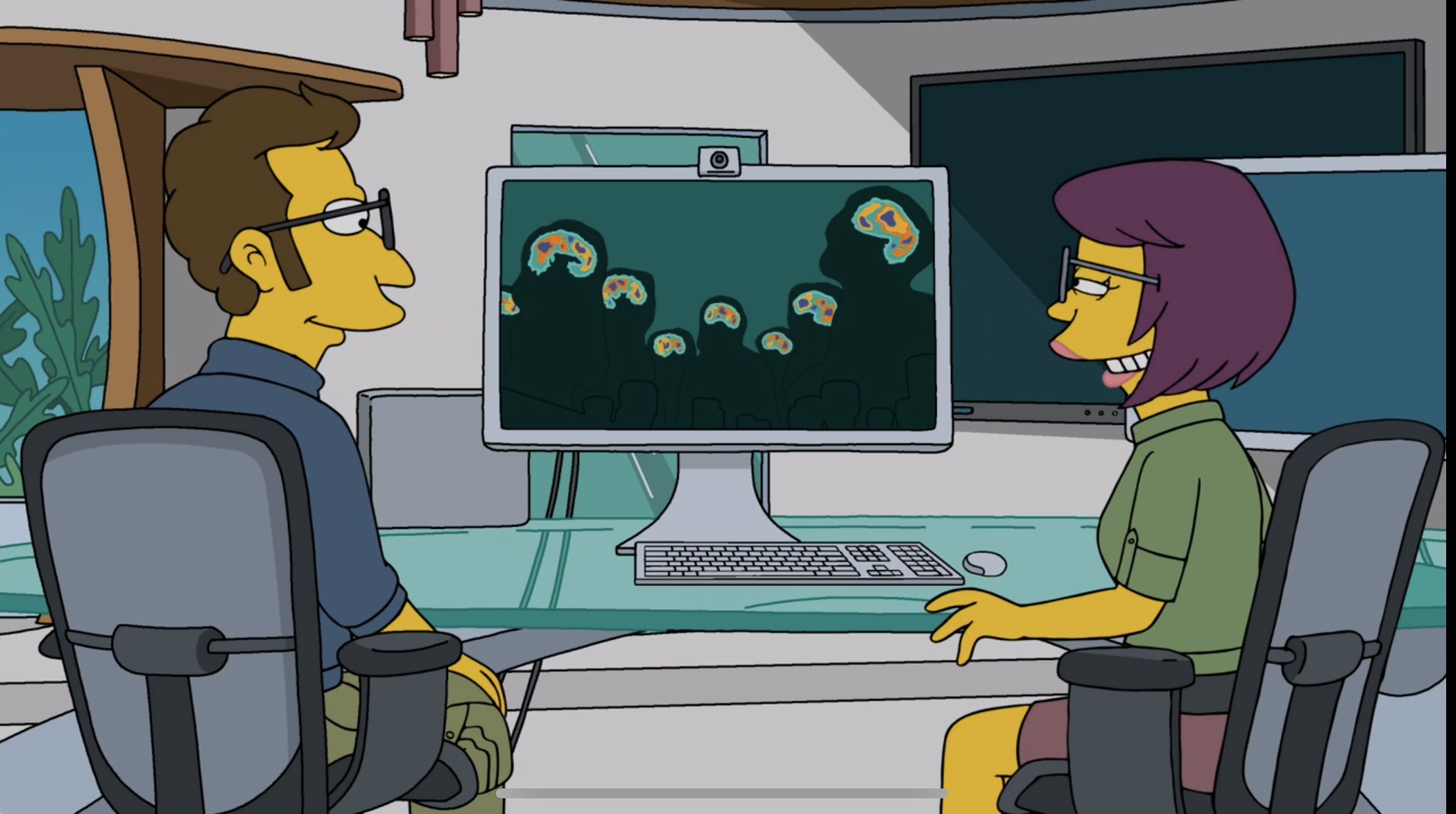 The Simpsons
System which reads brain activity and emotions of people on distance, no contact with the head or body of the person needed.