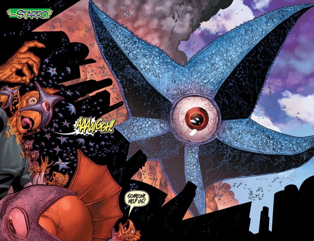 The Brave and the Bold Vol 1 28
Mind Control: Starro can, besides control individual targets via his parasites, mentally influence a sizable crowd of ordinary humans with relative ease. 
Remote Mental Influence: Even without a Starro parasite directly controlling a host, The larger Starro can influence minds on a more indirect level by reaching out to the dreaming within the resting subconscious mind. Able to appropriate induced sleep within a host to ensnare them within its own wakeless fantasy allowing it to probe and assimilate the minds of countless potential vessels that it can then seed with a smaller Starro organism later on. The victim/host will have nausea, headaches, fatigue, dizziness, migraines, heavy drowsiness, or blackouts while awake from Starro's telepathically effects.