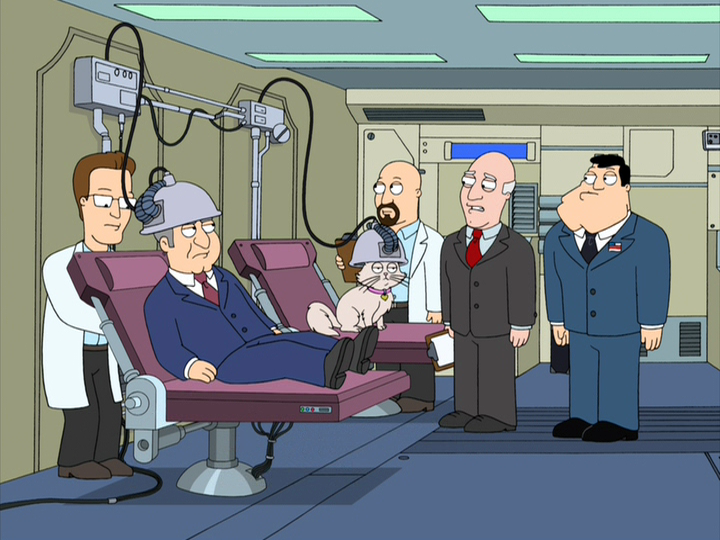 American Dad!
The hero uses the mind transfer gear to go into Roger's unconscious mind to bring him back to consciousness