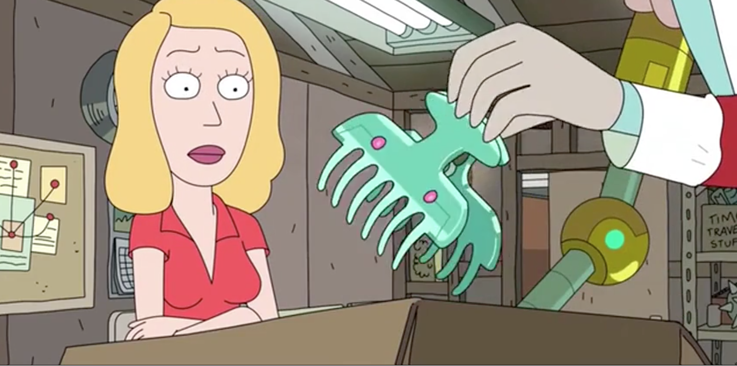 Rick and Morty
Controlling object - hair clips - using one’s brain activity designed by a father for his daughter as a child’s toy to keep her busy.