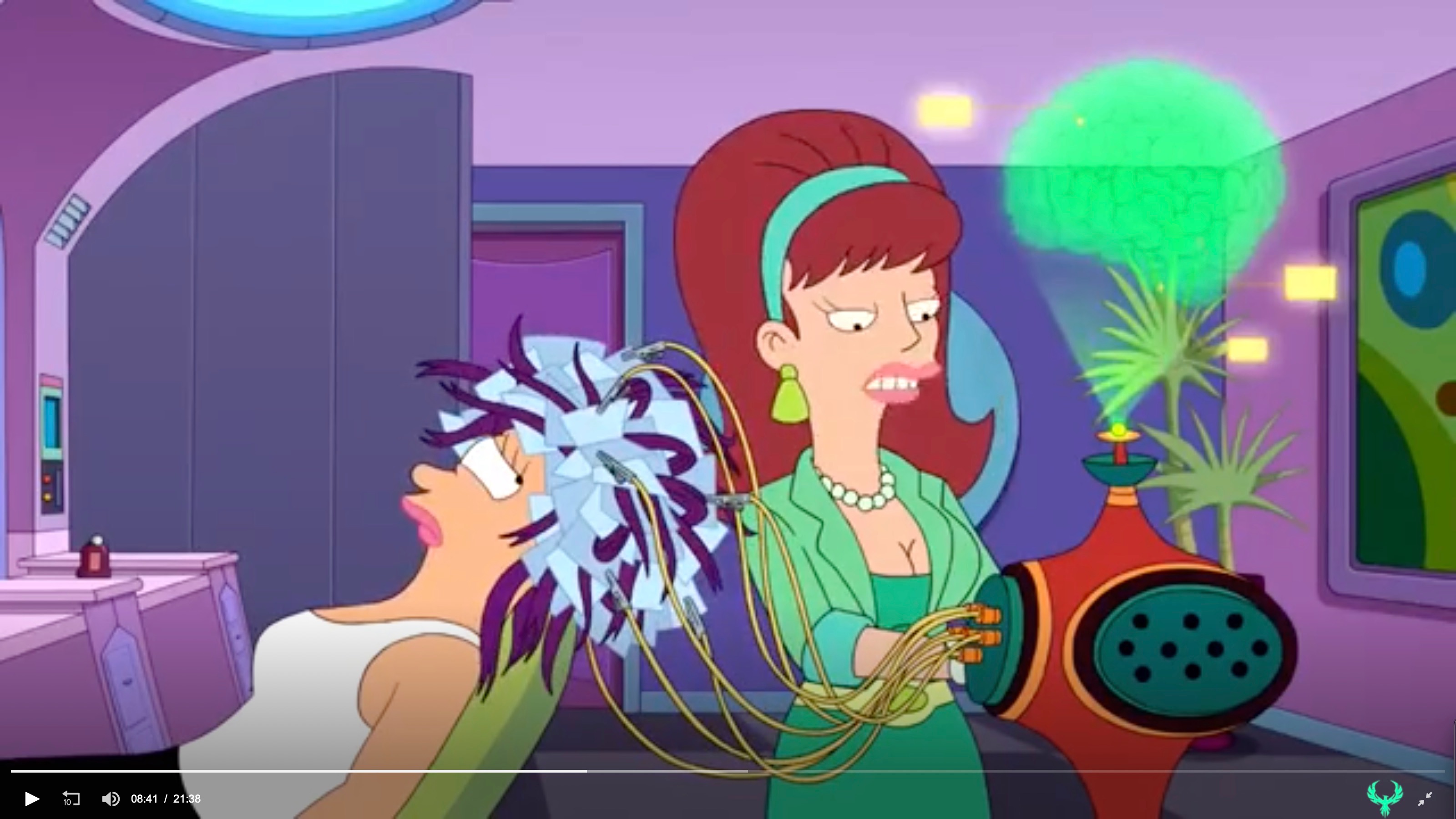 Futurama, Fun on a Bun
machine looking like hair color processor used to delete one’s explicit memories about someone